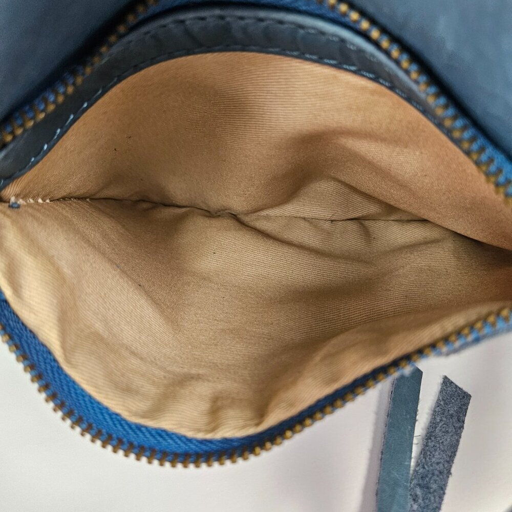 Lucky Brand Boho Blue Leather Crossbody Bag - Picture 7 of 16